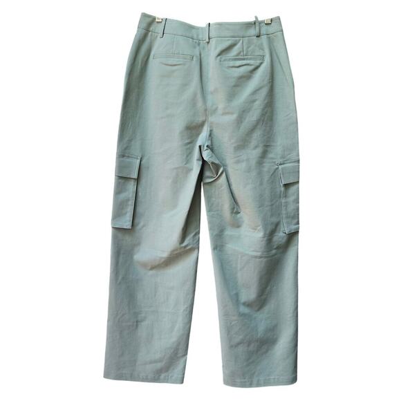 NWOT Nordstrom Womens Green Wide-Leg Cargo Pants 10 Stretch Utility Gorpcore - Picture 6 of 11